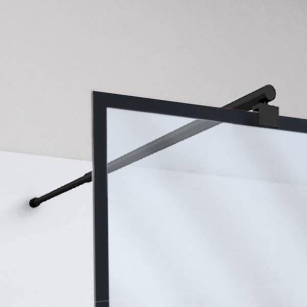 Duschwand Walk-In II Matt Schwarz - Breite: 90 cm