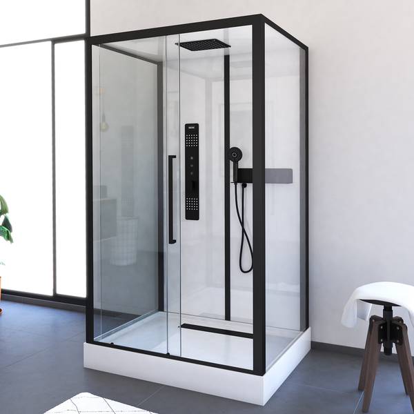 Eckdusche Marwell White I Weiß - Breite: 115 cm