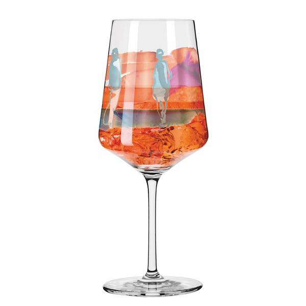 Aperitifglas #9 Sommerrausch Kristallglas - Orange / Grün