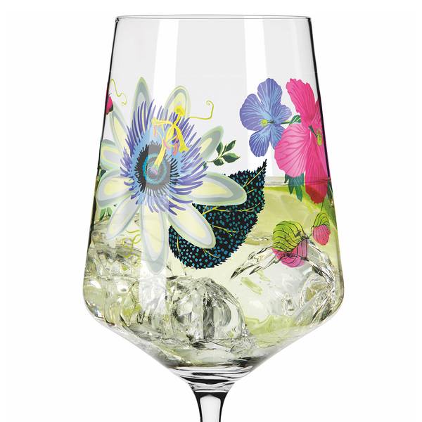 Aperitifglas #10 Sommertau Kristallglas - Lila / Grün