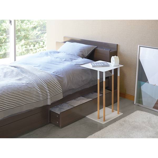 Beistelltisch Plain II Esche massiv / Metall - Weiß