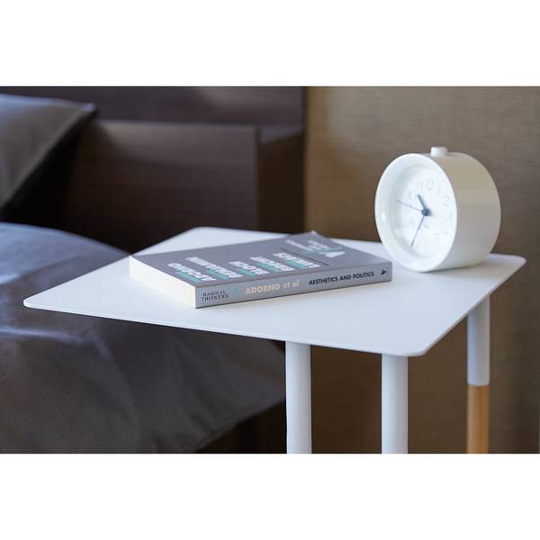 Beistelltisch Plain II Esche massiv / Metall - Weiß