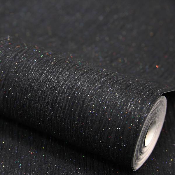 Vliestapete Disco Glitzer II Vlies - Schwarz