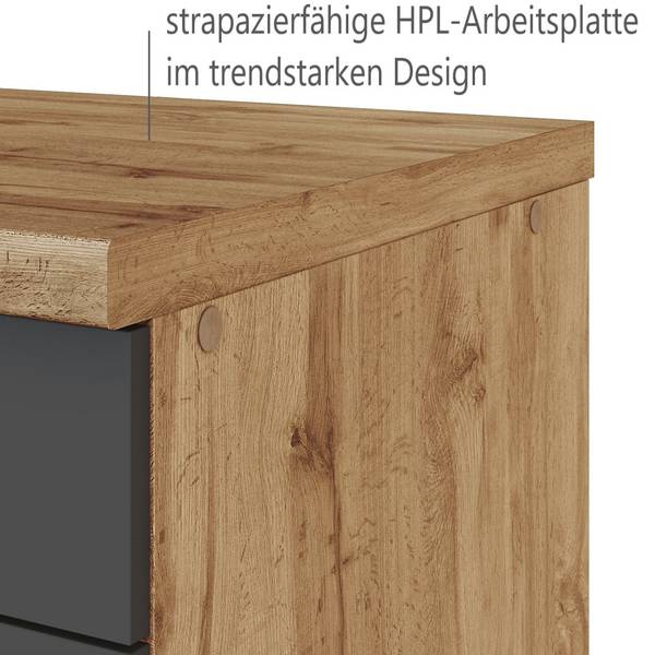 Hoekkeuken Florenz II mat grijs - glaskeramiek - met elektrische apparatuur