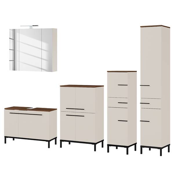 Badkamerset Yonkers V (5-delig) inclusief verlichting - kasjmier