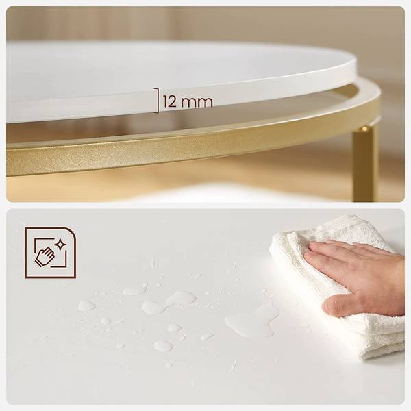 Salontafel Poygan II wit/goudkleurig