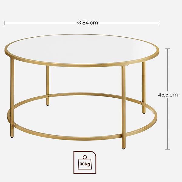 Salontafel Poygan II wit/goudkleurig