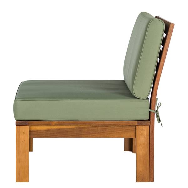 Loungesofa LEXI 3-teilig Webstoff / Akazie massiv - Helles Olivgrün