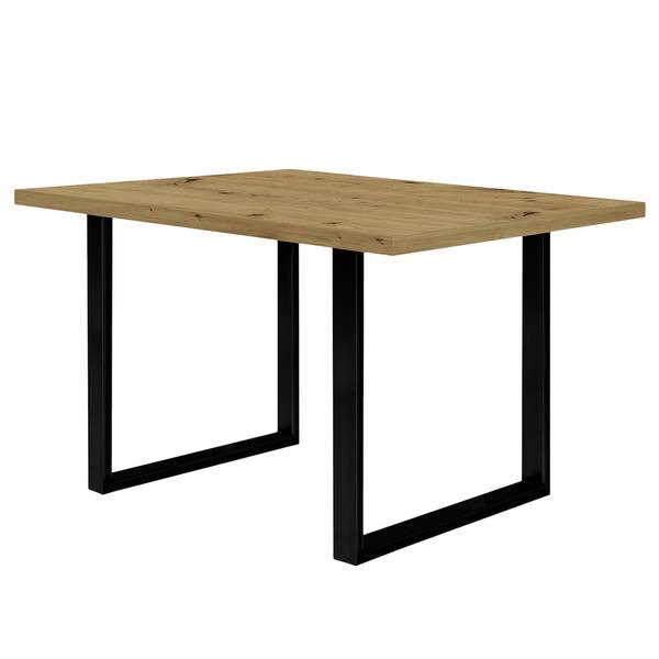 Esstisch Megana Eiche Artisan Dekor - Breite: 140 cm - Schwarz