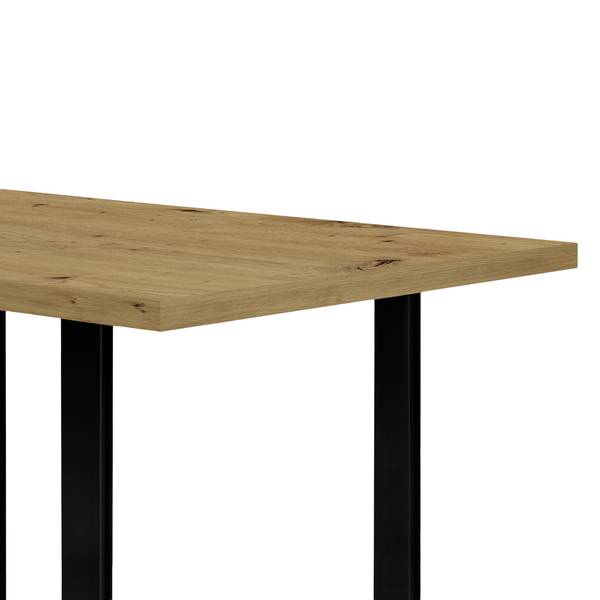 Esstisch Megana Eiche Artisan Dekor - Breite: 140 cm - Schwarz