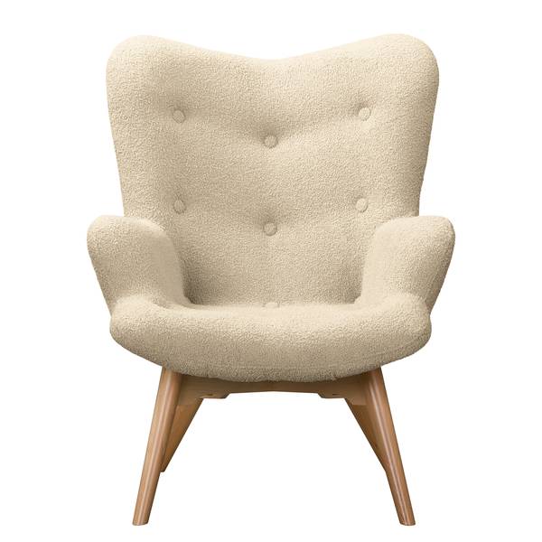 Sessel BRAZIL Bouclé Stoff Nola: Beige - Hellbraun - Ohne Hocker