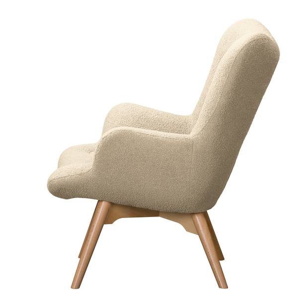 Sessel BRAZIL Bouclé Stoff Nola: Beige - Hellbraun - Ohne Hocker