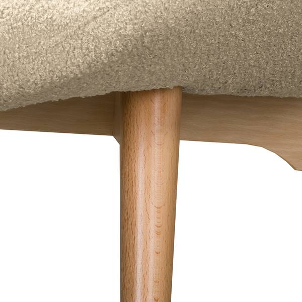 Sessel BRAZIL Bouclé Stoff Nola: Beige - Hellbraun - Ohne Hocker