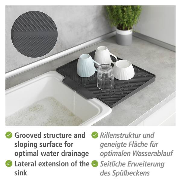 Abtropfmatte Nelia Kunststoff - Grau