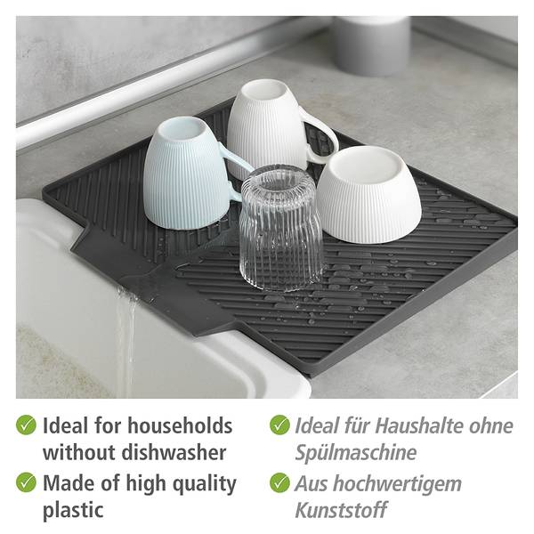 Abtropfmatte Nelia Kunststoff - Grau