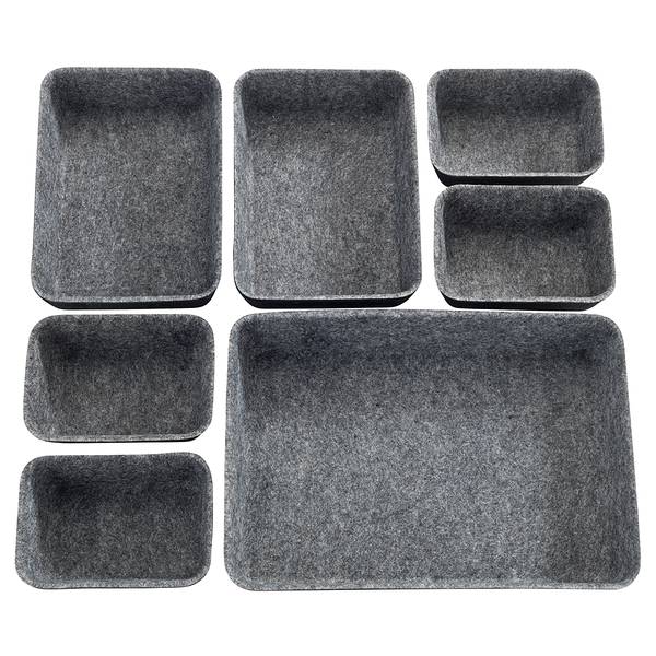 Schubladen-Organizer Filz (7-teilig) Polyester - Schwarz / Grau