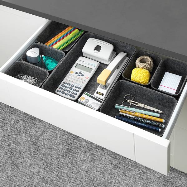 Schubladen-Organizer Filz (7-teilig) Polyester - Schwarz / Grau