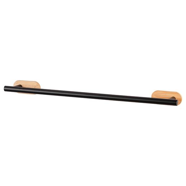 Badetuchstange Duo Orea Bamboo Edelstahl / Bambus - Schwarz / Natur
