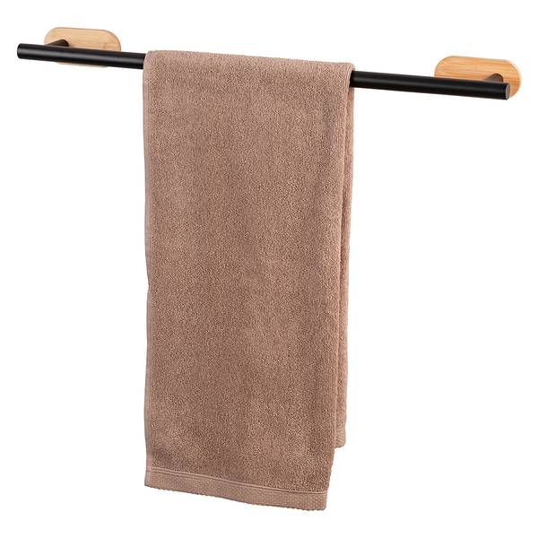Badetuchstange Duo Orea Bamboo Edelstahl / Bambus - Schwarz / Natur
