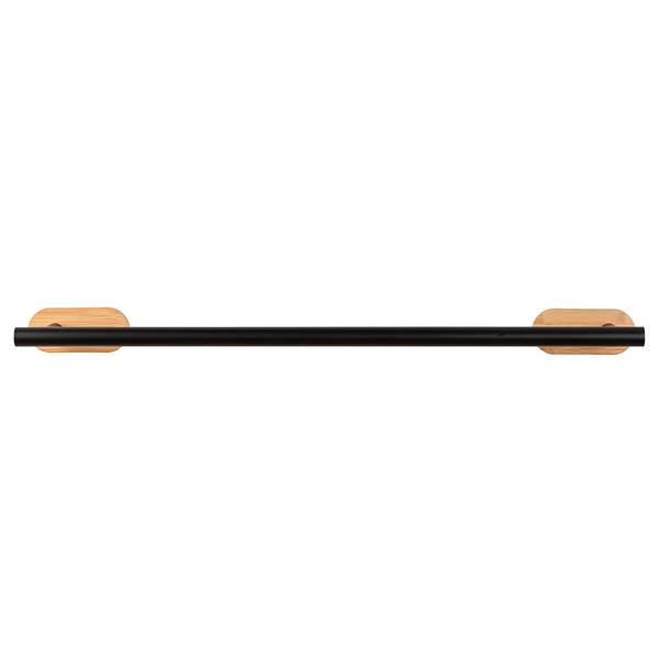 Badetuchstange Duo Orea Bamboo Edelstahl / Bambus - Schwarz / Natur