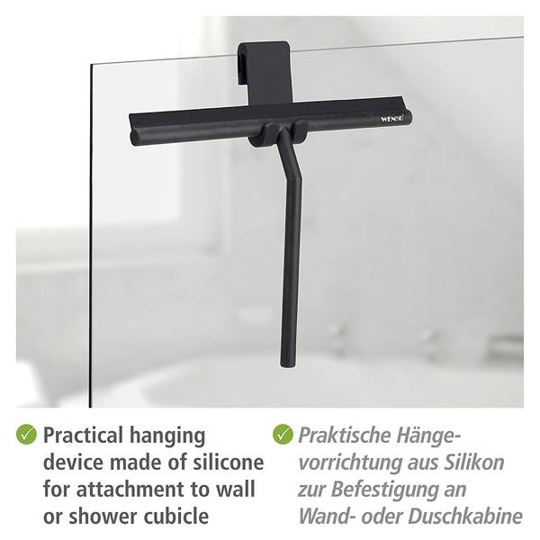 Badezimmerwischer Mola Silikon / Edelstahl - Schwarz - Breite: 32 cm