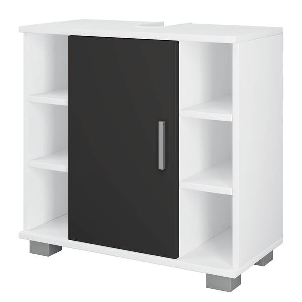 Waschbeckenunterschrank Zalo I Schwarz / Weiß