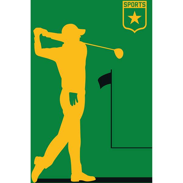 Papier peint Golfplayer Intissé Premium - Vert / Jaune - 2 x 2,7 cm - Non tissé premium