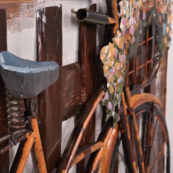 3D-Metallbild Fahrrad Stahlblech / Tanne - Mehrfarbig