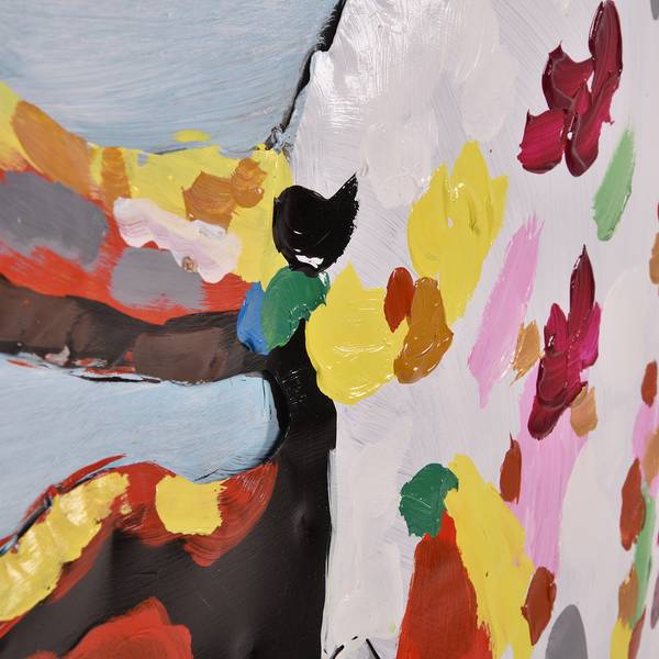 3D-Metallbild Kuh Stahlblech - Mehrfarbig