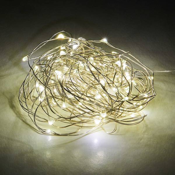 Guirlande lumineuse TWINE LIGHTS Polyester PVC - 100 ampoules - Argenté