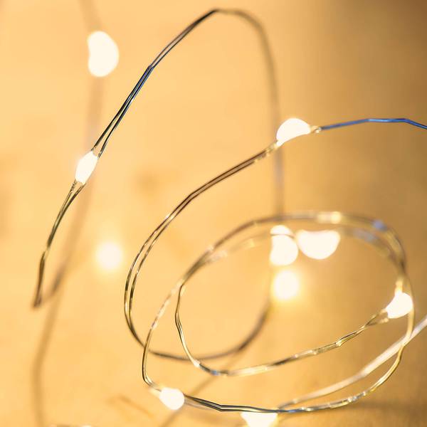 Guirlande lumineuse TWINE LIGHTS Polyester PVC - 100 ampoules - Argenté