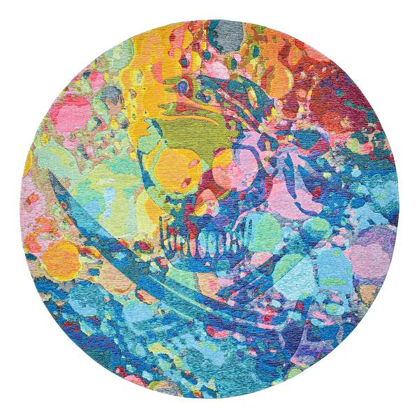 Kurzflorteppich Keitum 006 II Polyester / Baumwolle - Mehrfarbig - Durchmesser: 100 cm