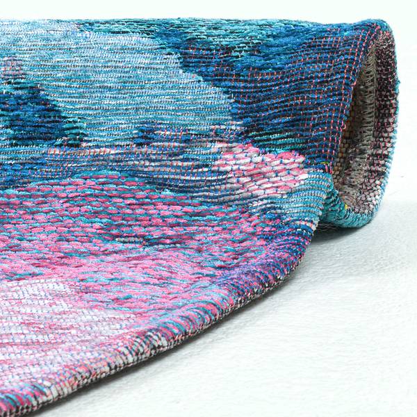 Kurzflorteppich Keitum 006 II Polyester / Baumwolle - Mehrfarbig - Durchmesser: 100 cm