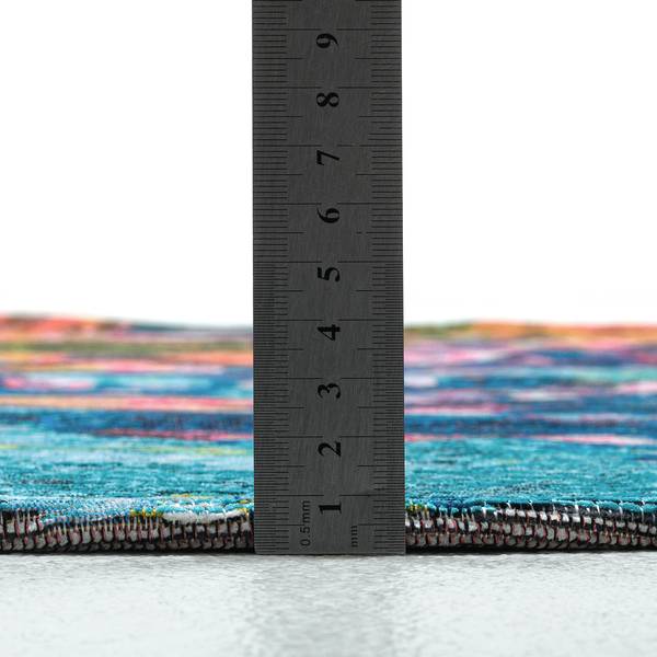 Kurzflorteppich Keitum 006 II Polyester / Baumwolle - Mehrfarbig - Durchmesser: 100 cm