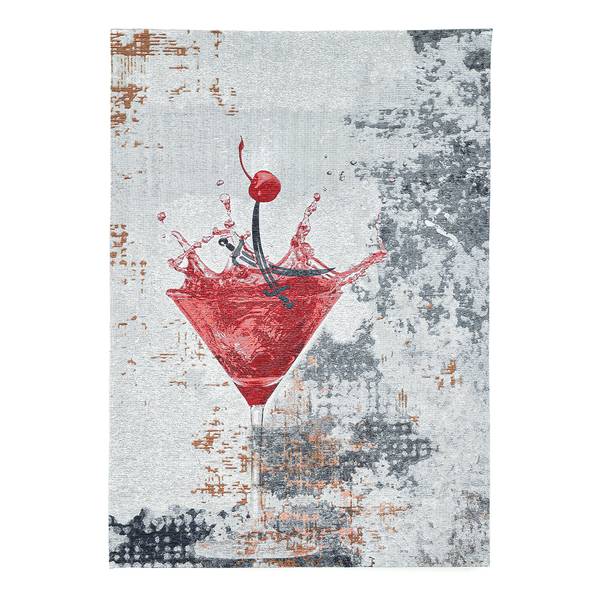 Kurzflorteppich Keitum 014 I Polyester / Baumwolle - Rot / Mehrfarbig - 60 x 90 cm