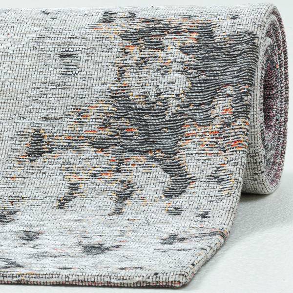 Kurzflorteppich Keitum 014 I Polyester / Baumwolle - Rot / Mehrfarbig - 60 x 90 cm