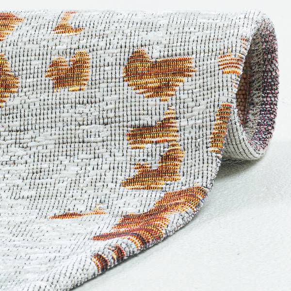Kurzflorteppich Keitum 014 II Polyester / Baumwolle - Rot / Mehrfarbig - Durchmesser: 100 cm