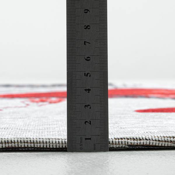 Kurzflorteppich Keitum 014 II Polyester / Baumwolle - Rot / Mehrfarbig - Durchmesser: 100 cm