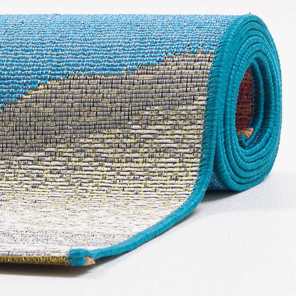 In-/ Outdoorläufer Rantum Beach 018 Kunstfaser - Blau / Mehrfarbig