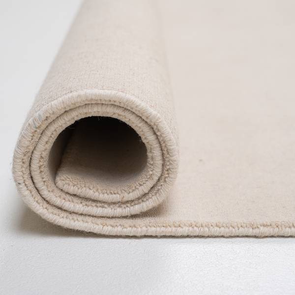 Wollteppich List Schurwolle - Creme - 70 x 140 cm
