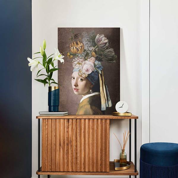 Leinwandbild Blumenmädchen Leinwand - Mehrfarbig