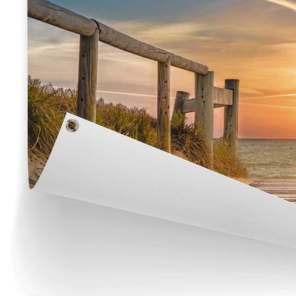 Outdoor-Poster Sonnenuntergang am Strand PVC - Beige