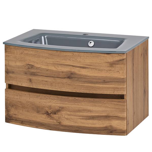 Badezimmerset Verciano X (4-teilig) Inklusive Beleuchtung - Wotaneiche Dekor