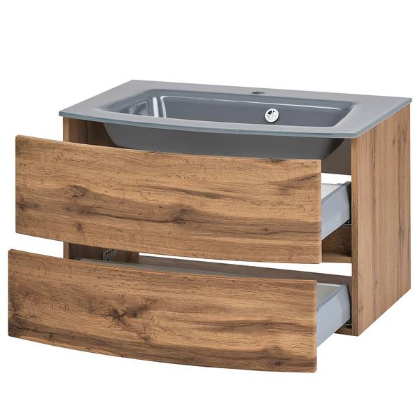 Badezimmerset Verciano X (4-teilig) Inklusive Beleuchtung - Wotaneiche Dekor