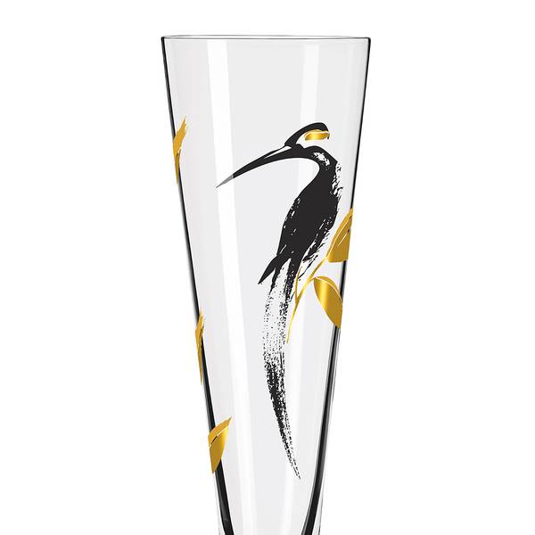 Champagnerglas Goldnacht III Kristallglas - Gold / Schwarz