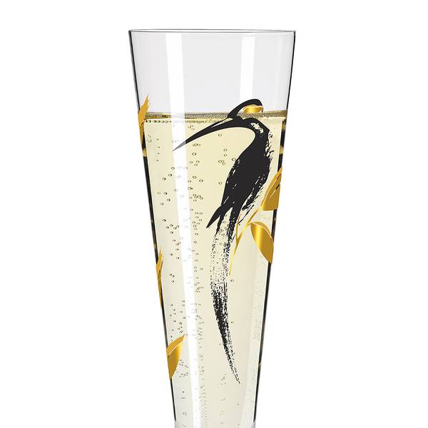 Champagnerglas Goldnacht III Kristallglas - Gold / Schwarz