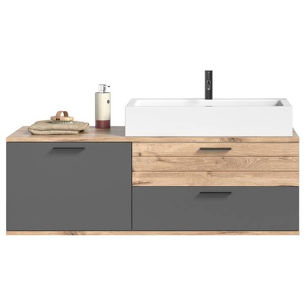 Waschtisch Yukon Basalt Grau / Eiche Dekor