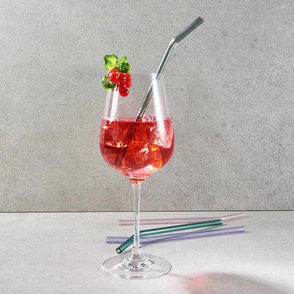 Cannucce e scovolino LONG DRINK II (5) Vetro trasparente - Multicolore