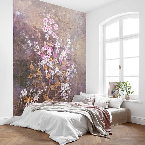 Fotomurale Hanami Tessuto non tessuto - Rosa / Marrone