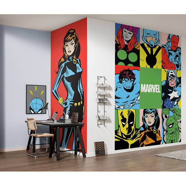 Fototapete Marvel PowerUp Widow Vlies - Mehrfarbig